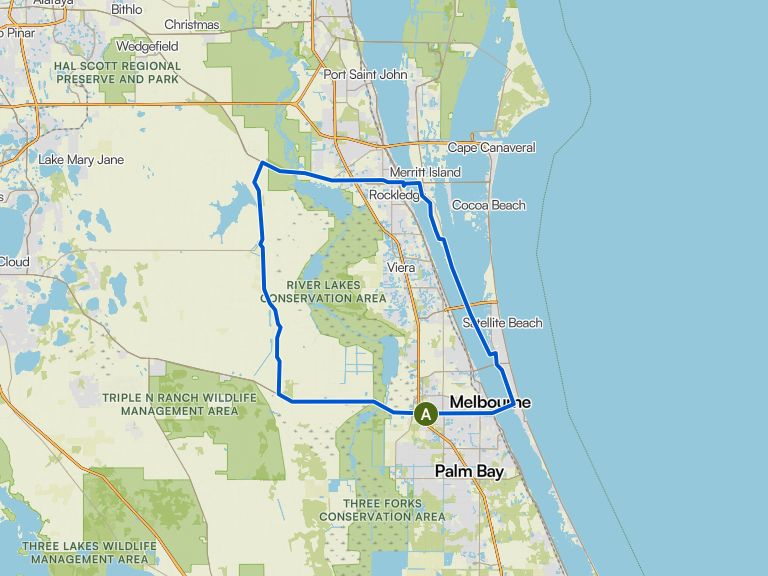 Melbourne to Merritt Island loop via South Tropical Trail | road ride ...